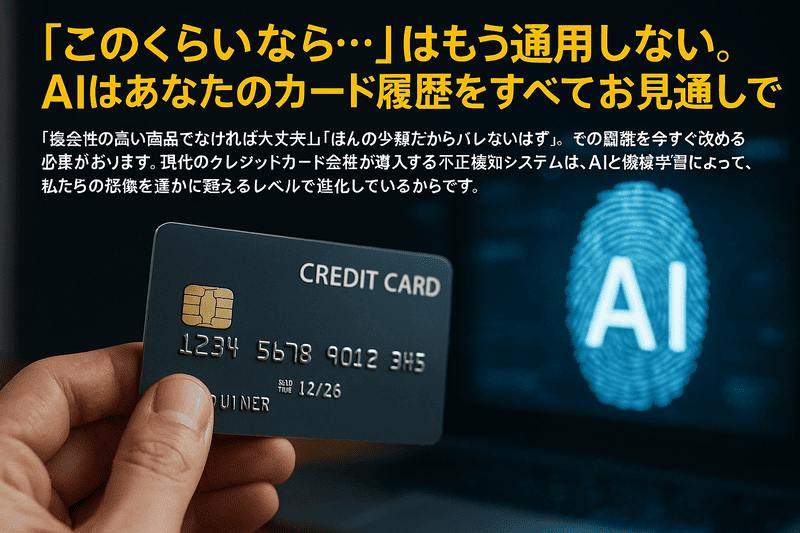 「このくらいなら…」はもう通用しない。AIはあなたのカード履歴をすべてお見通しである