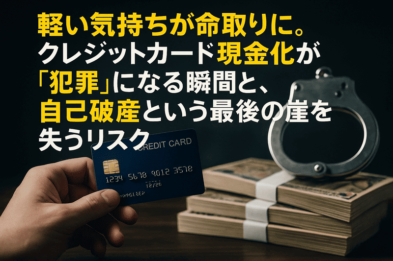 軽い気持ちが命取りに。クレジットカード現金化が「犯罪」になる瞬間と、自己破産という最後の砦を失うリスク