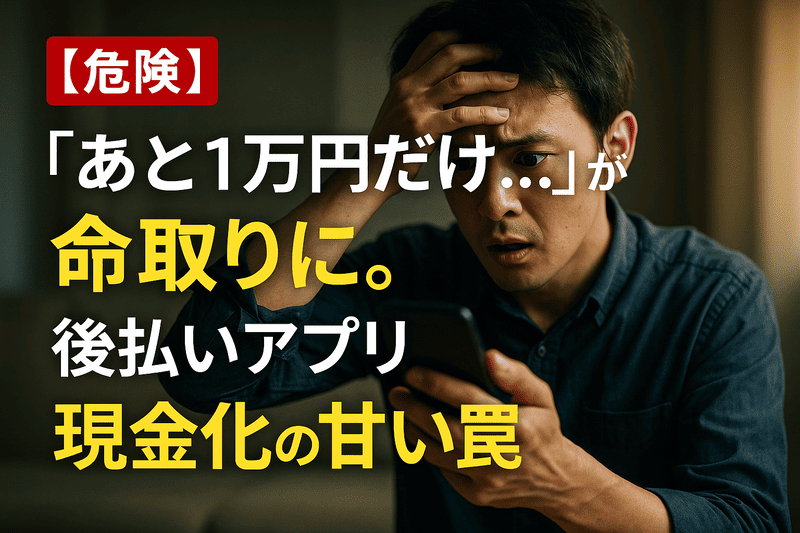 【危険】「あと1万円だけ…」が命取りに。後払いアプリ現金化の甘い罠