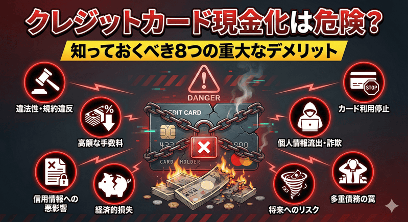 クレジットカード現金化は危険？知っておくべき8つの重大なデメリット